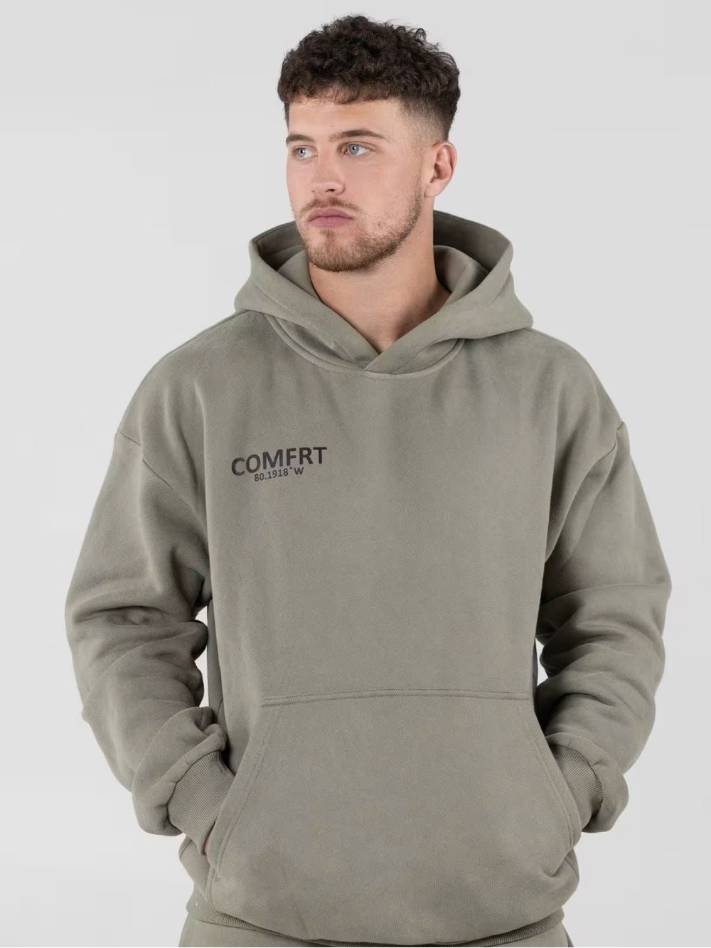 Comfrt Coordinate Hoodie - Moss Green - Unisex Mens Womens Sweatshirt Oversized